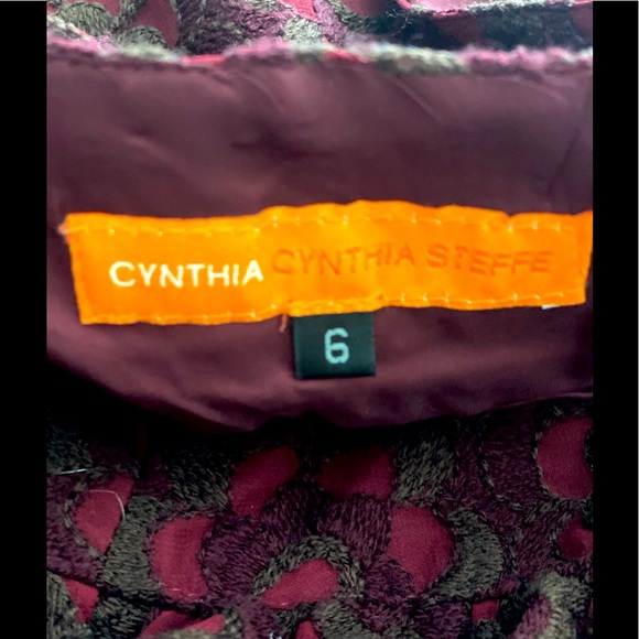 Cynthia Steffe Garnet Silk Skirt, Sheer overlay lined w-floral embroidery, 6 - Picture 6 of 6